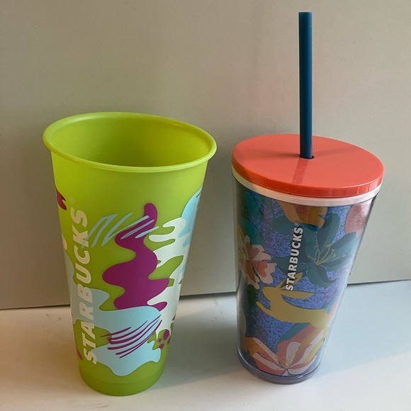 Starbucks Other - Starbucks 2021 Spring 16 oz. tumbler Easter rabbit sparkle floral & green cup